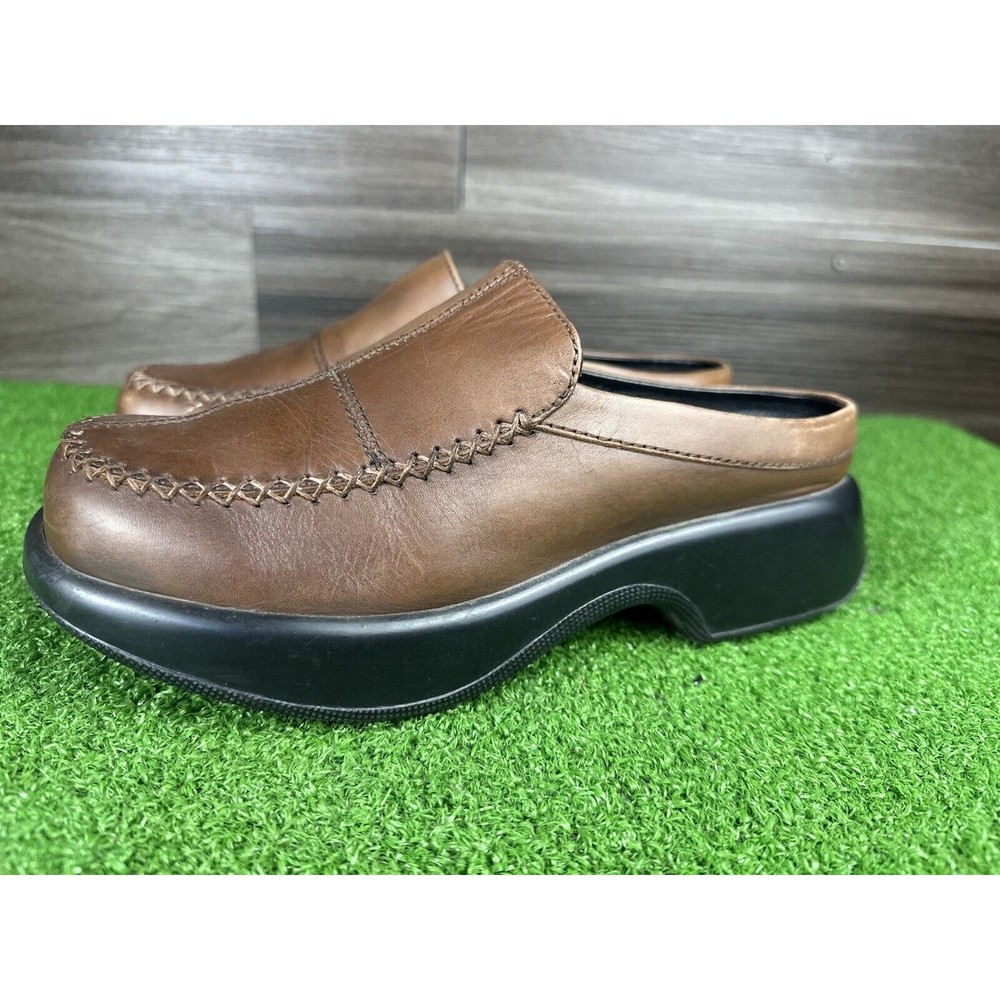 Dansko Brown Leather Women's Wedge Mule Clogs Shoes Sz:7 M‎ US/37 EU